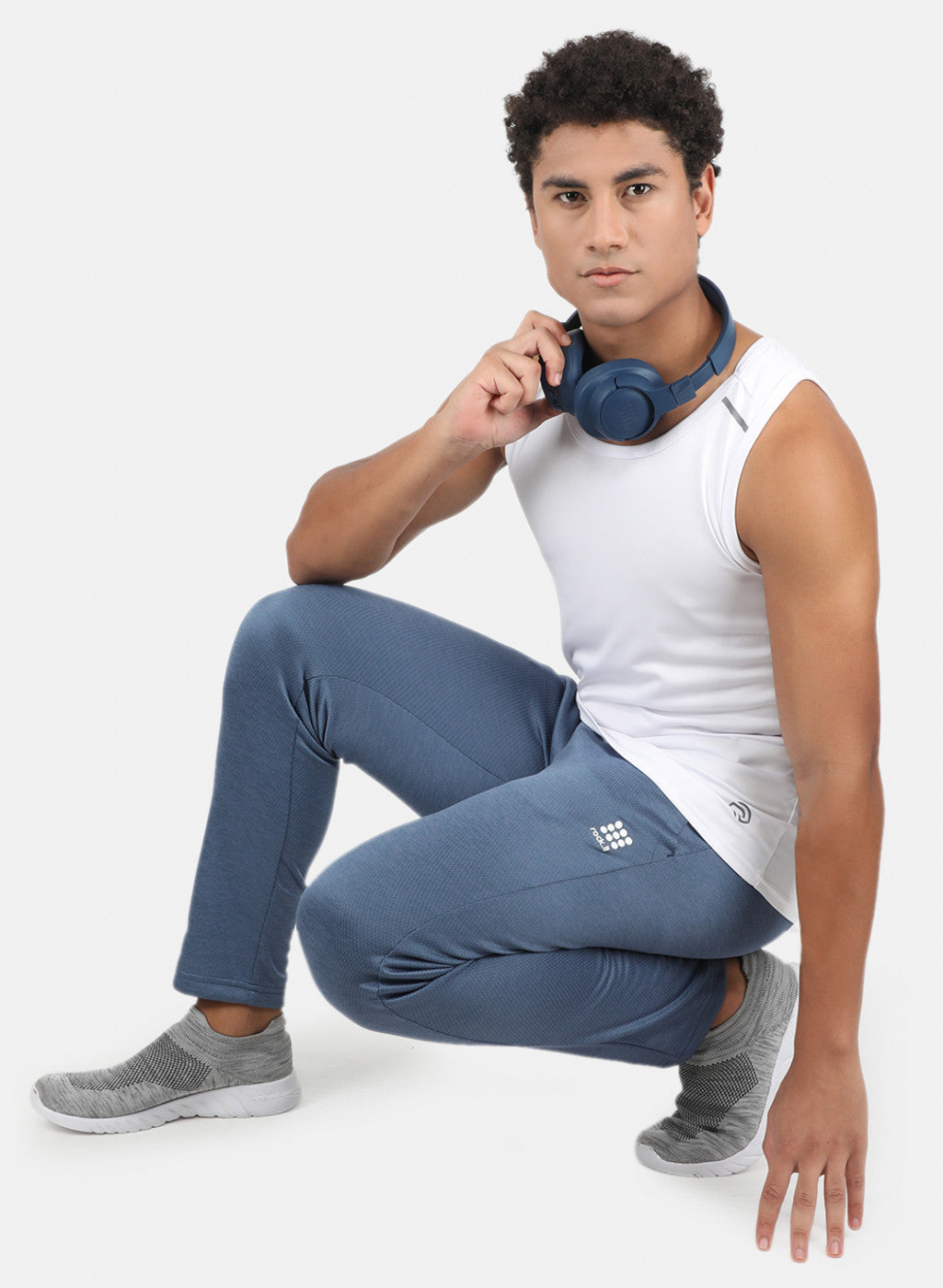 Rock.it Men Blue Self Design Trackpant