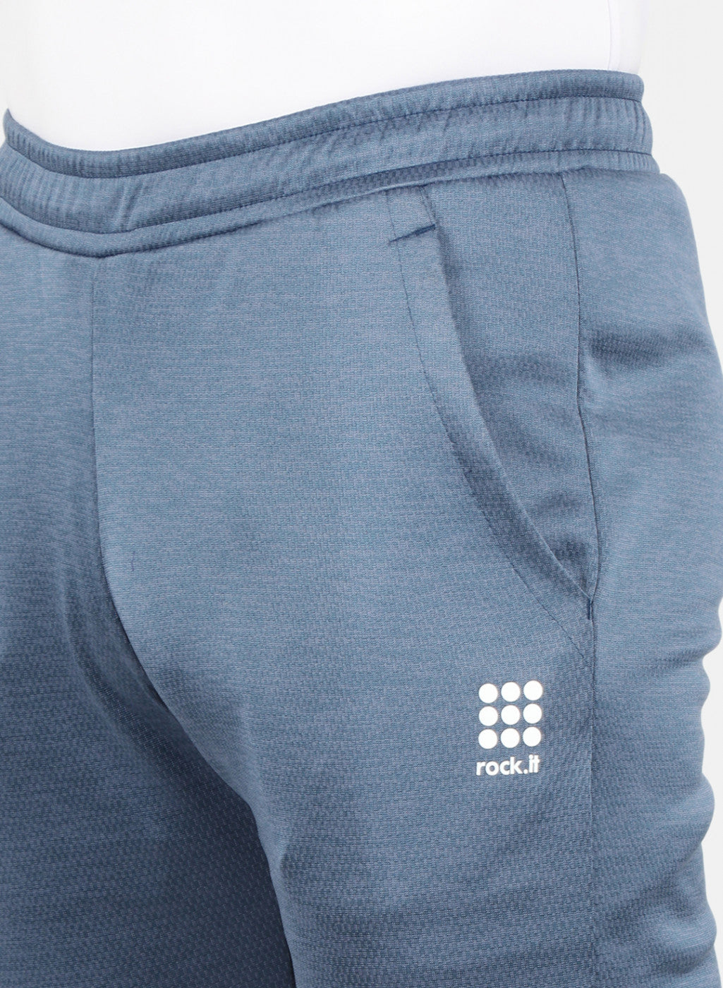 Rock.it Men Blue Self Design Trackpant