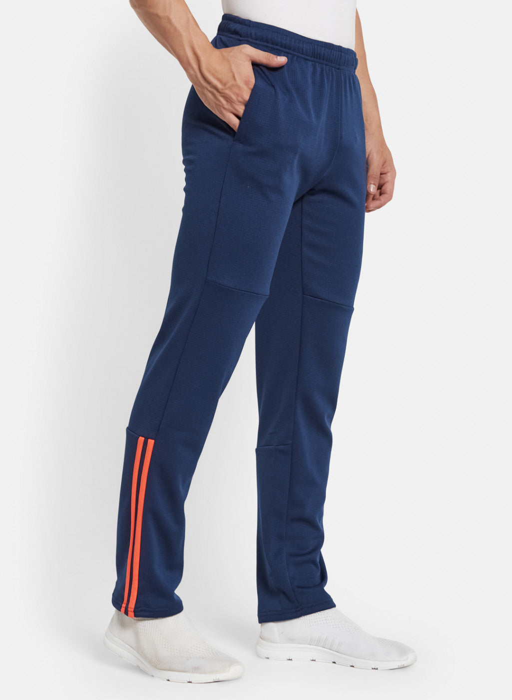 Men NAvy Blue Solid Trackpant