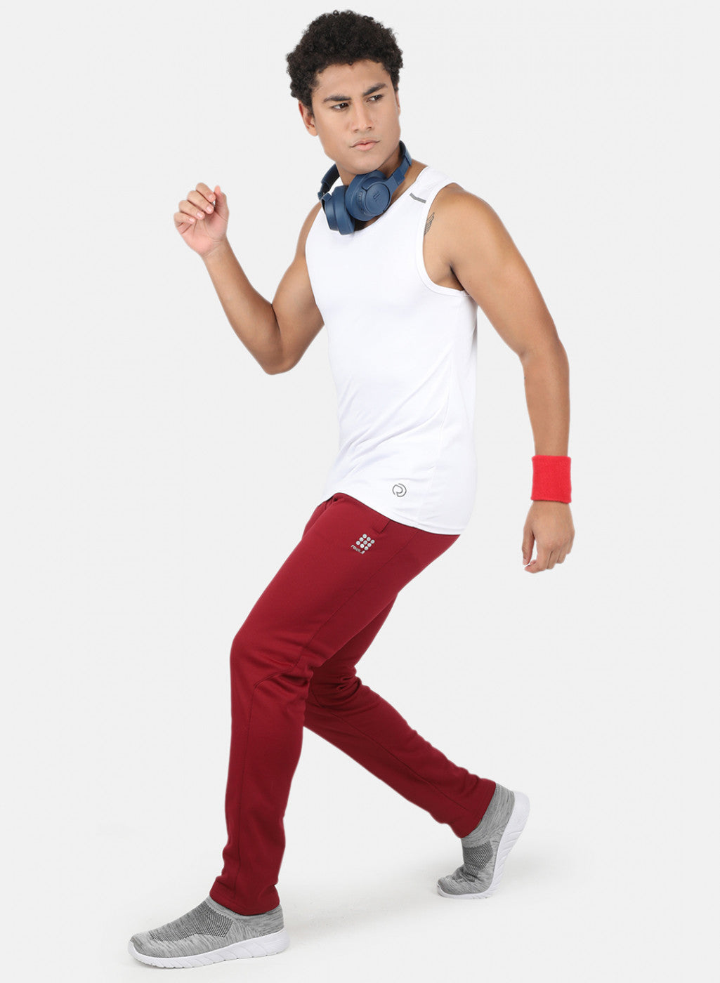 Rock.it Men Maroon Solid Trackpant