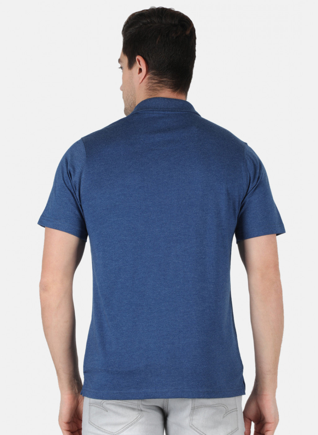 Men Blue Plain T-Shirt