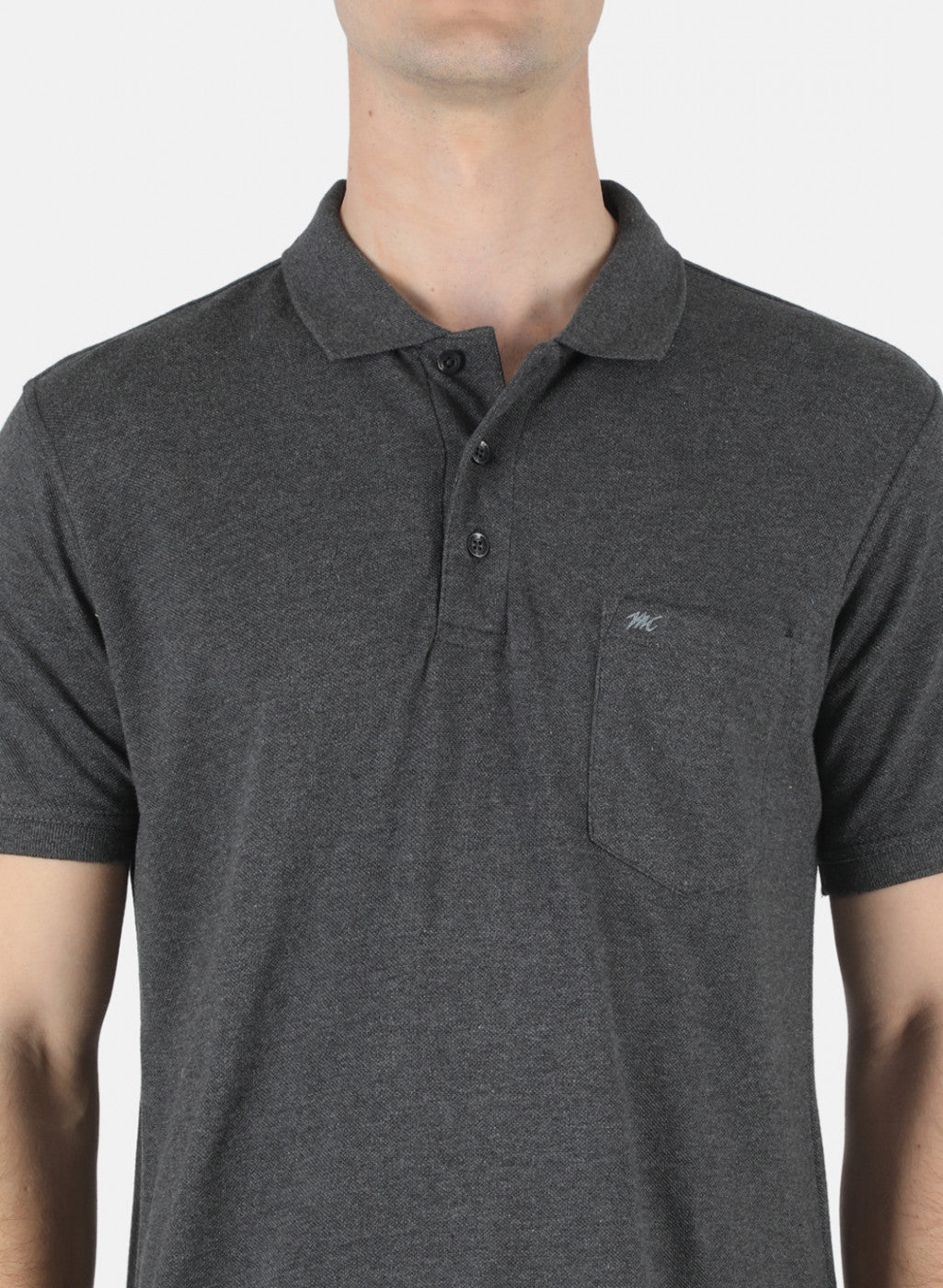 Men Grey Plain T-Shirt