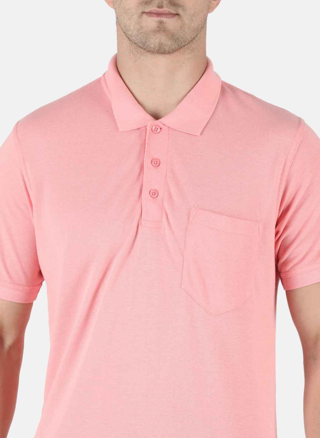 Men Pink Plain T-Shirt