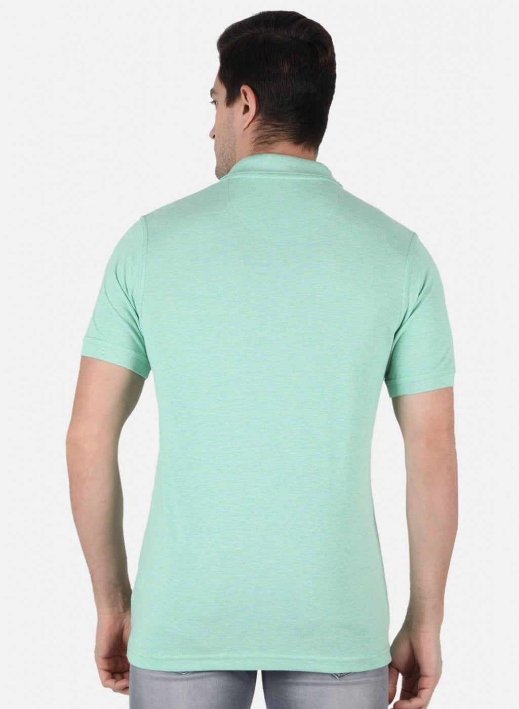 Men Green Plain T-Shirt