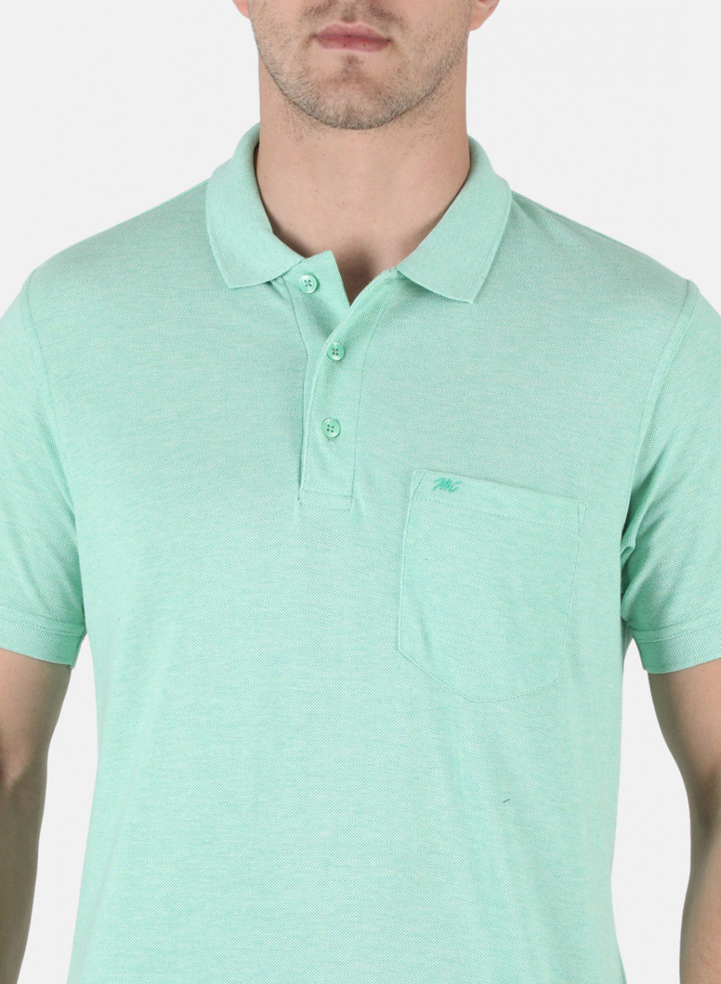 Men Green Plain T-Shirt