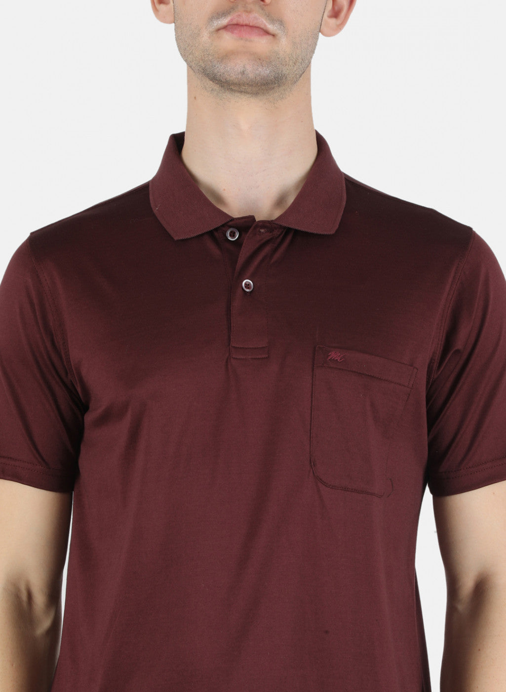 Men Maroon Plain T-Shirt