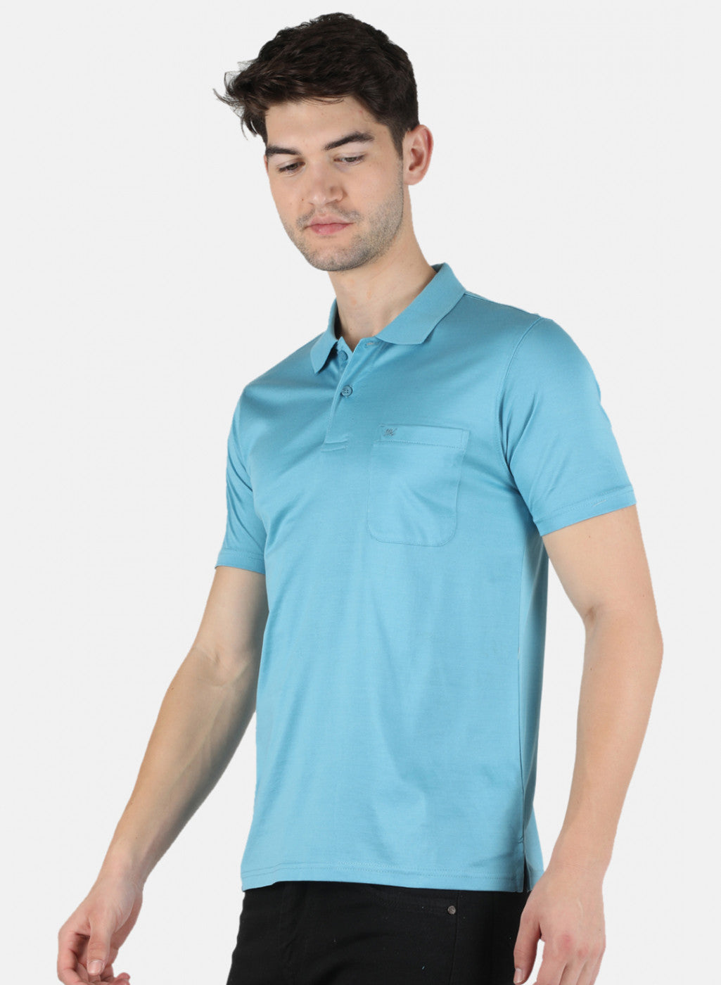 Men Blue Plain T-Shirt