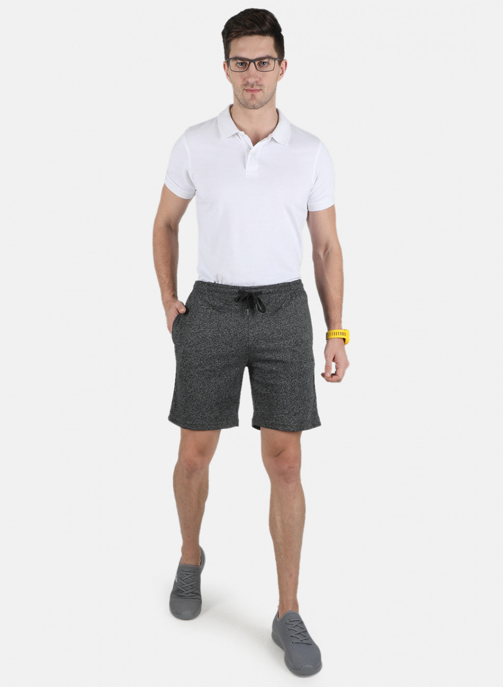 Men Black Plain Bermuda