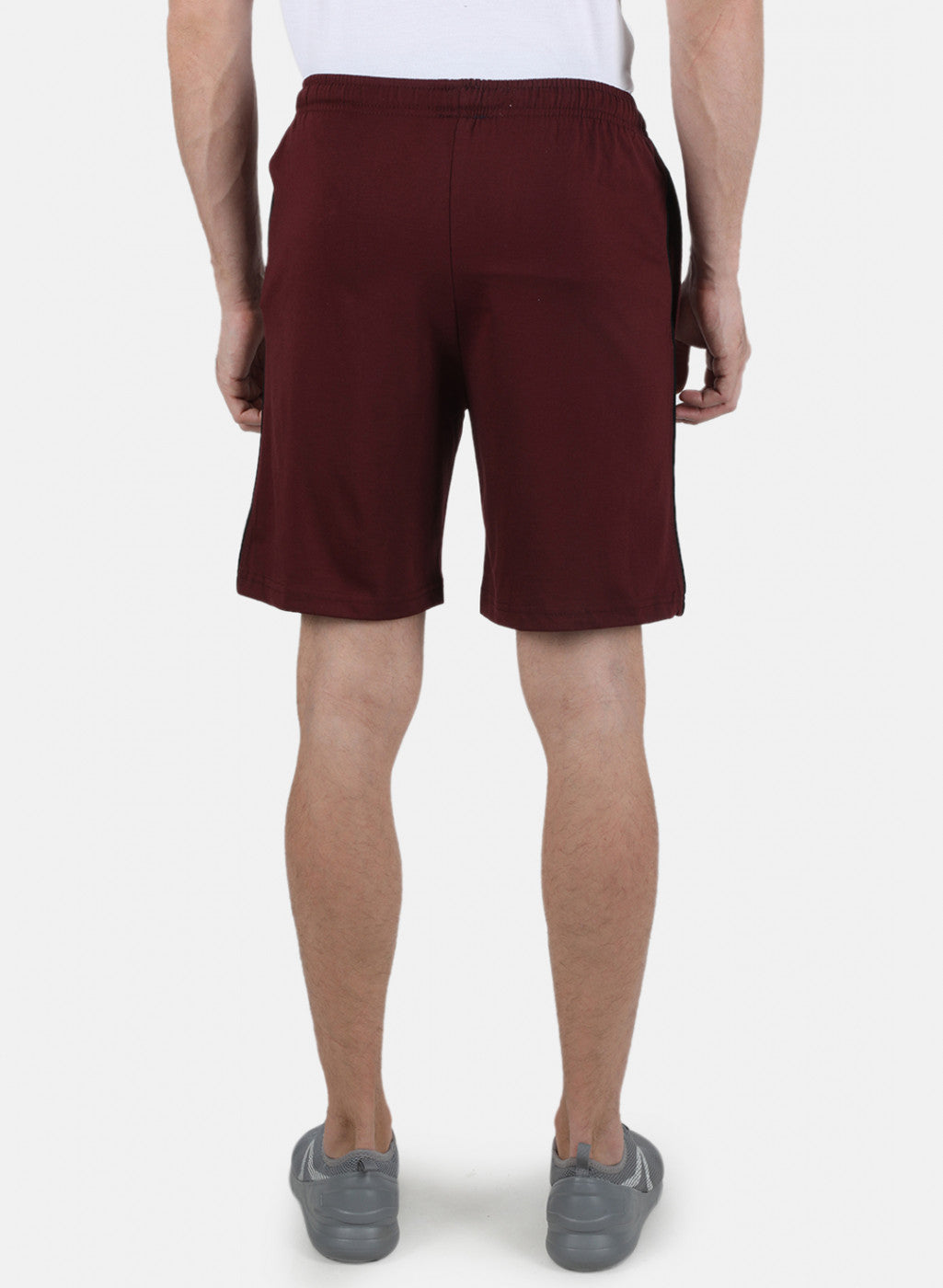Men Maroon Plain Bermuda