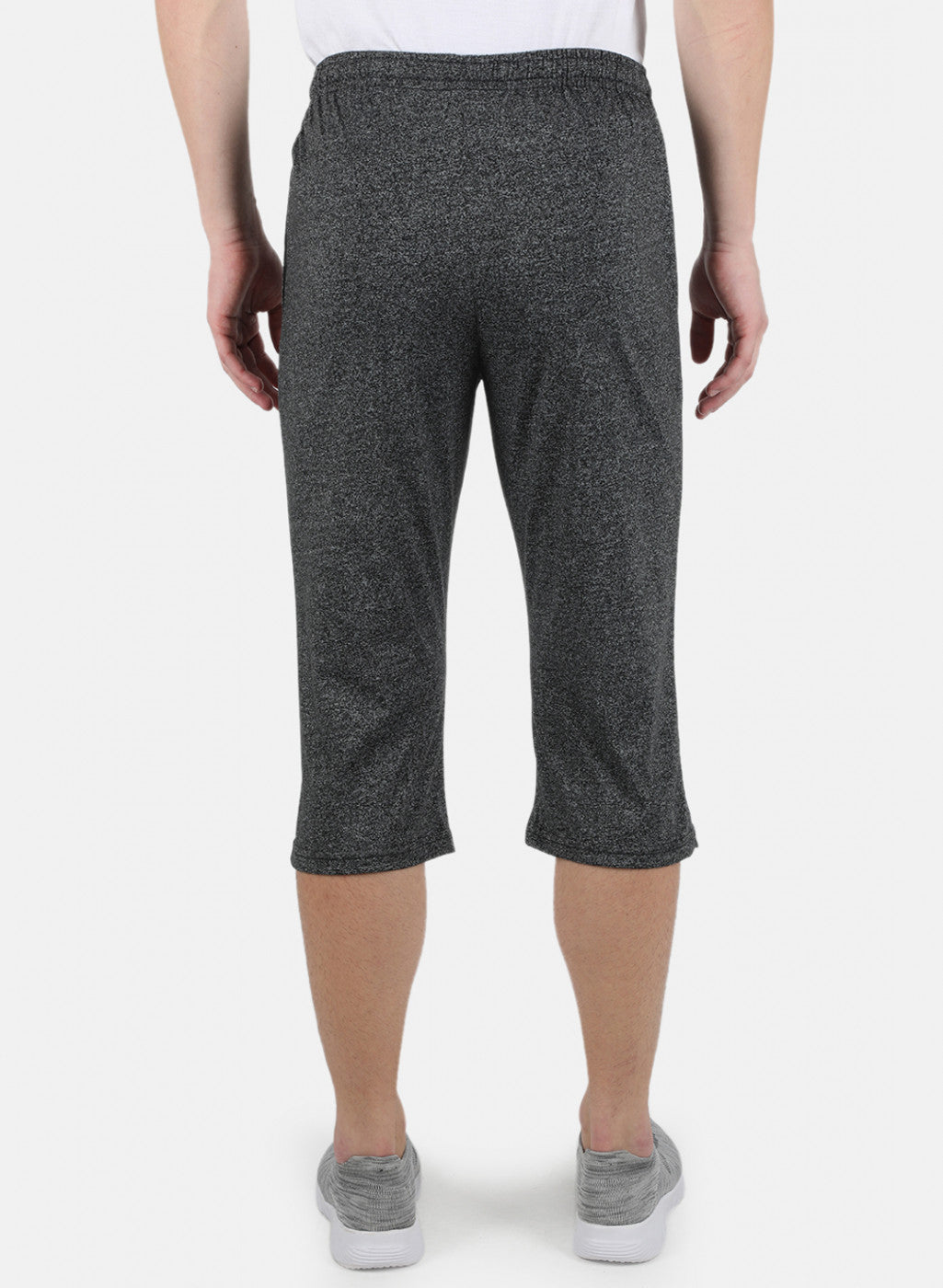 Men Black Plain Capri
