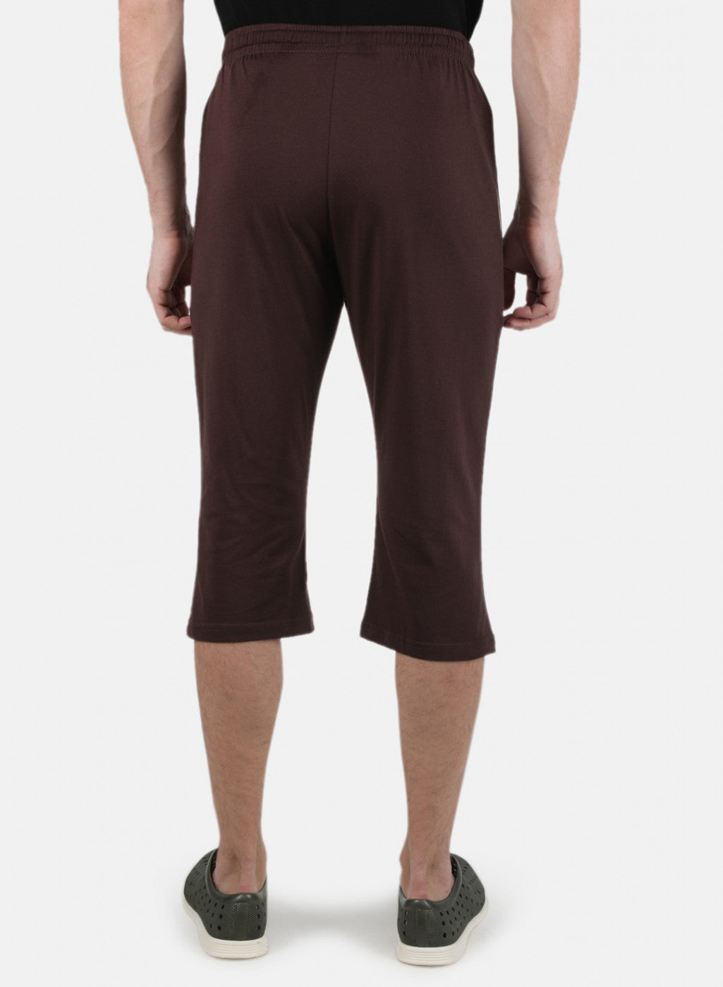 Men Brown Plain Capri