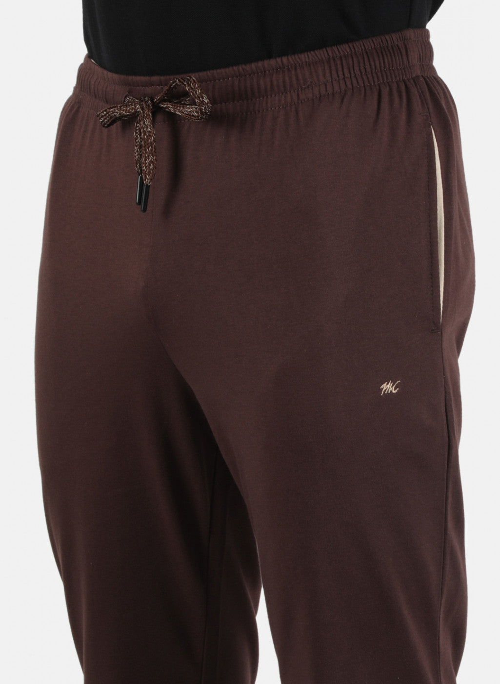 Men Brown Plain Capri