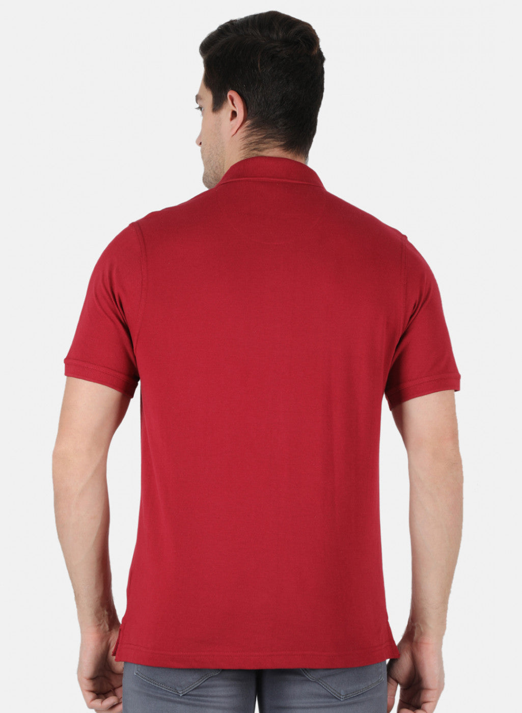 Men Maroon Plain T-Shirt