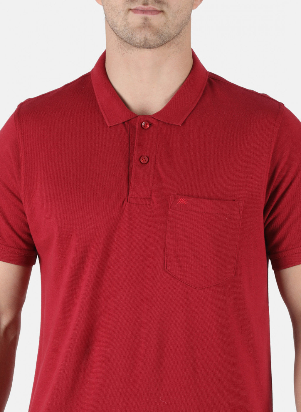 Men Maroon Plain T-Shirt