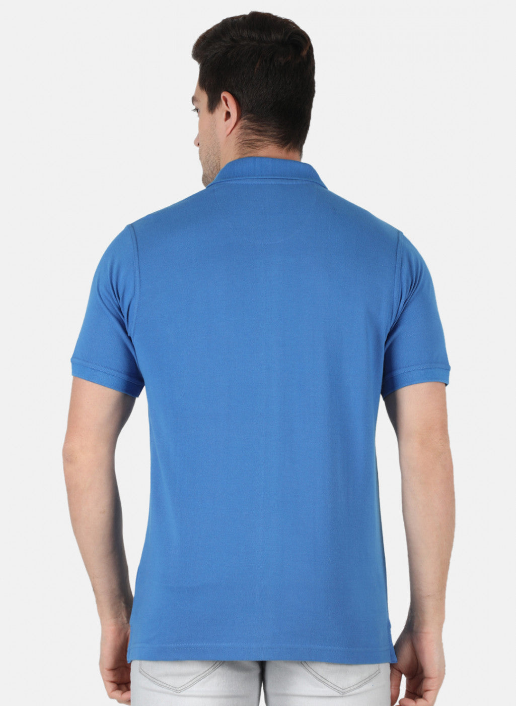 Men Blue Plain T-Shirt
