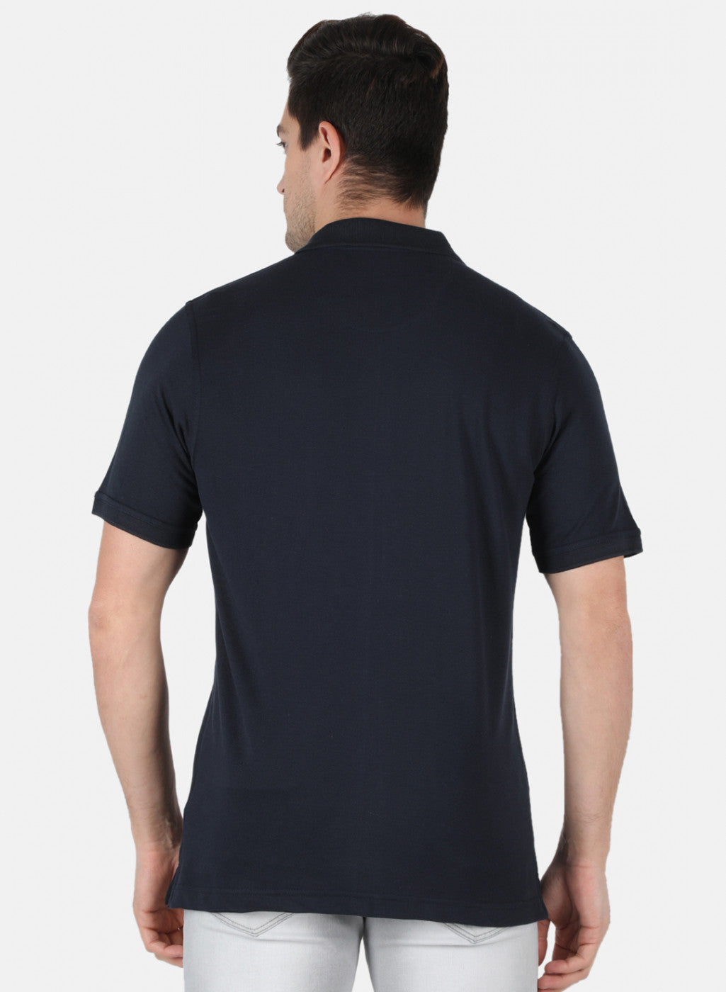 Men NAvy Blue Plain T-Shirt