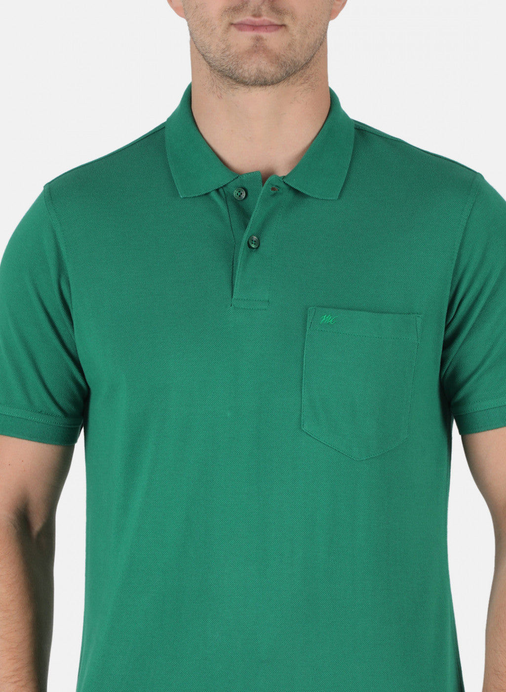 Men Green Plain T-Shirt