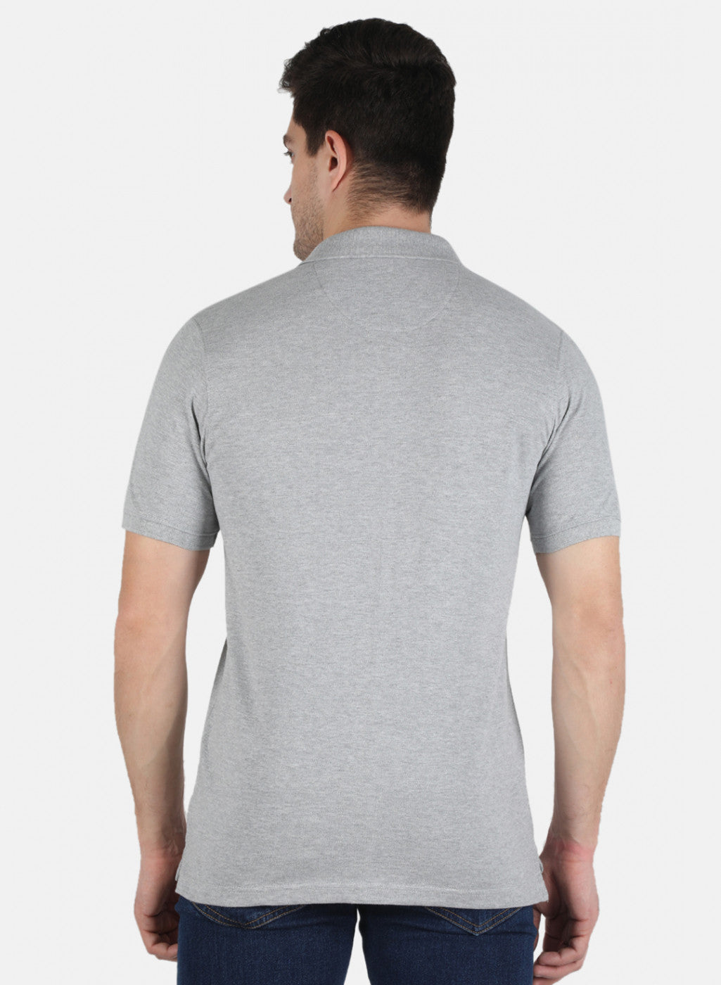 Men Grey Plain T-Shirt