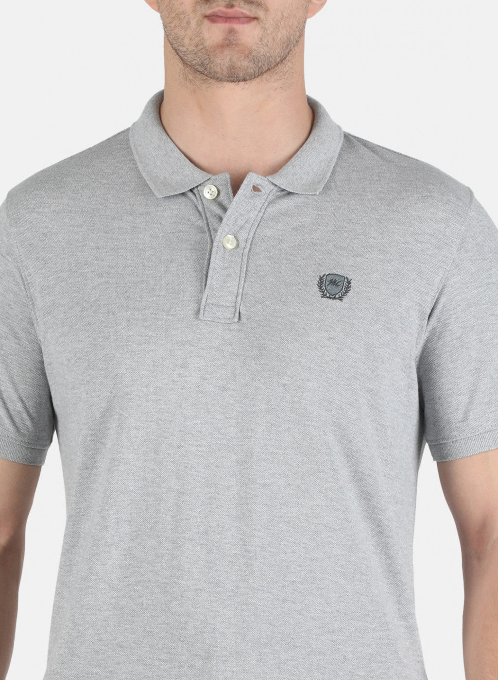 Men Grey Plain T-Shirt