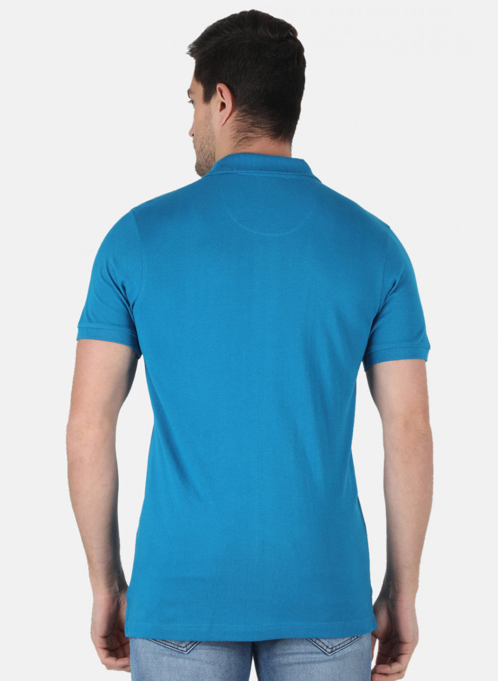 Men Blue Plain T-Shirt