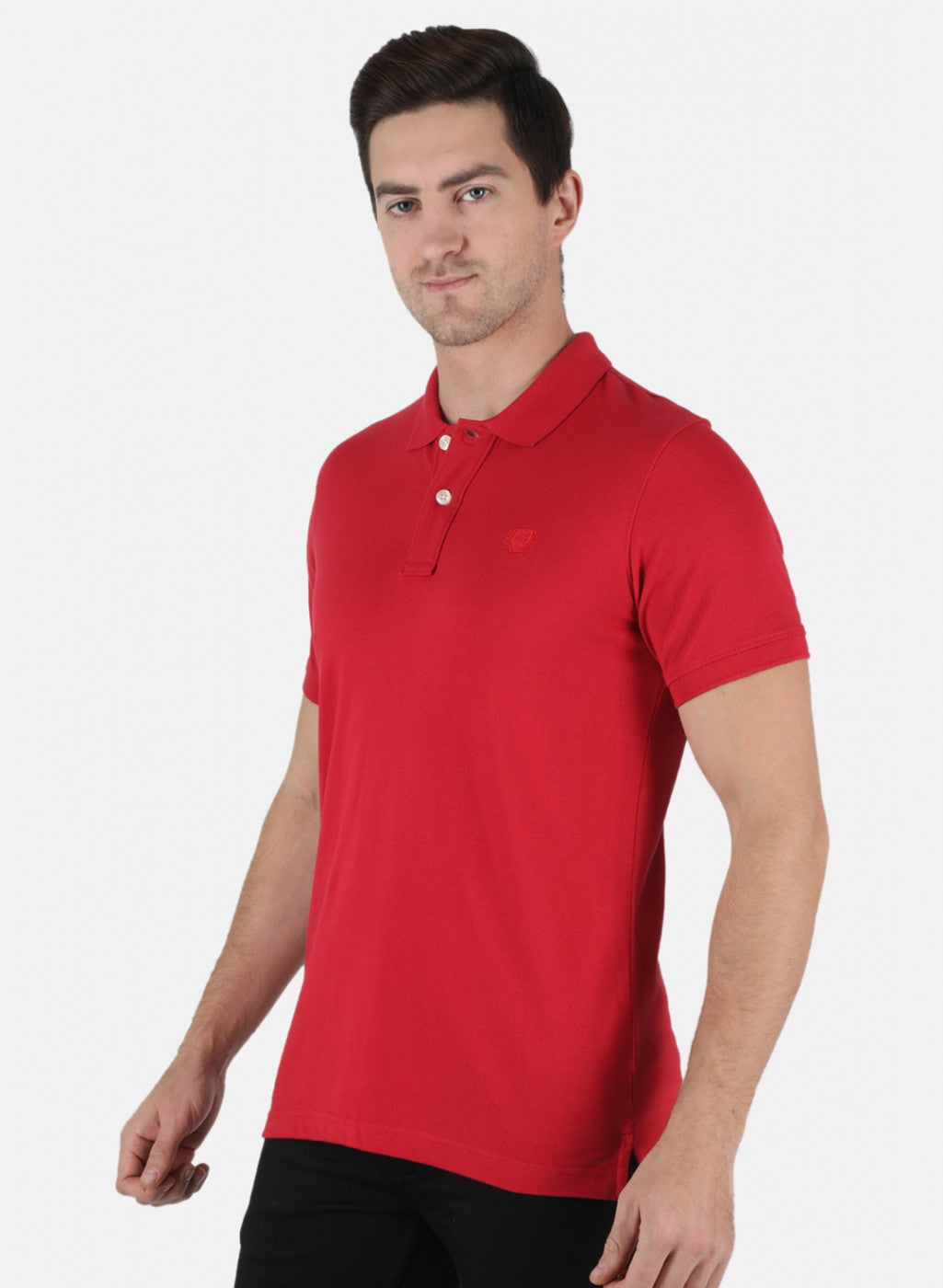Men Red Plain T-Shirt