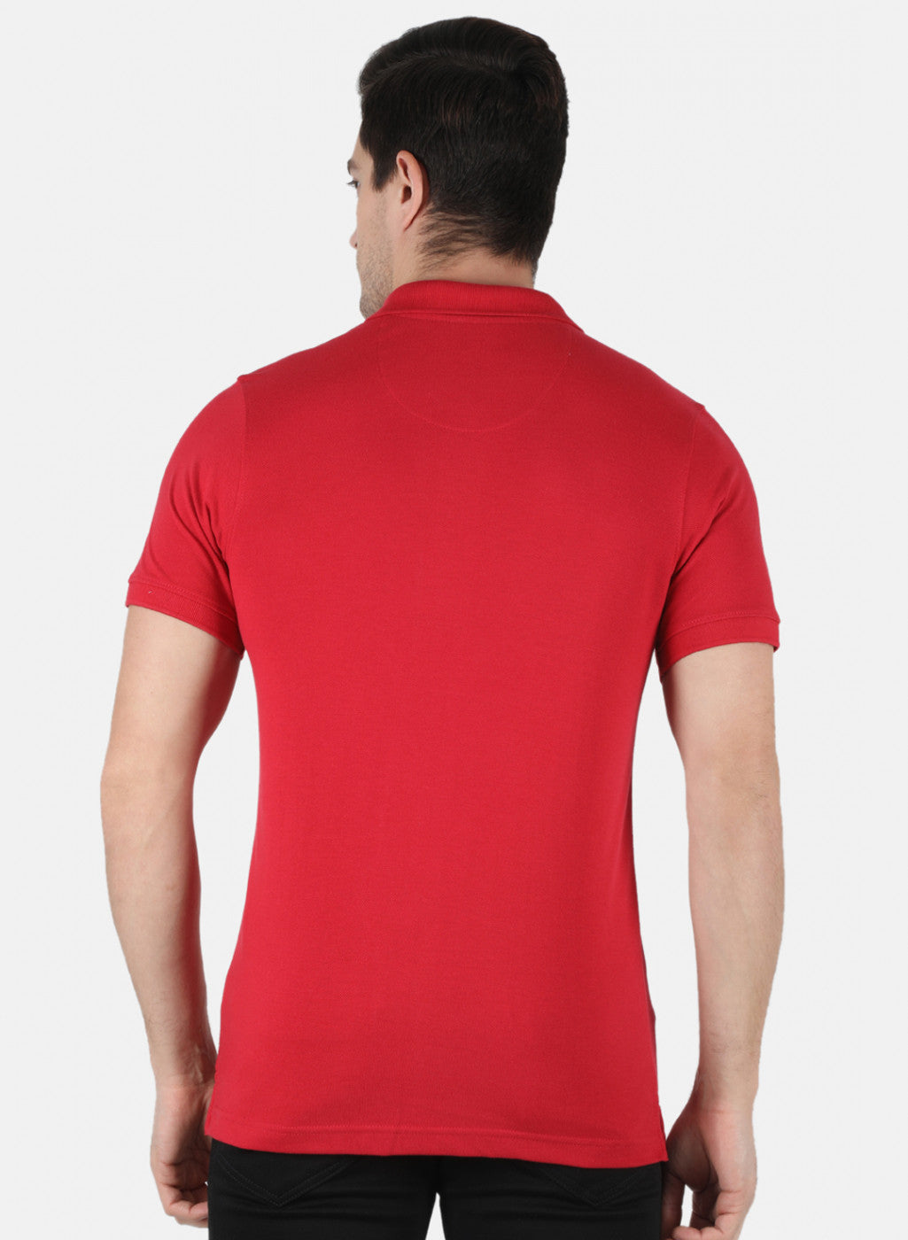 Men Red Plain T-Shirt