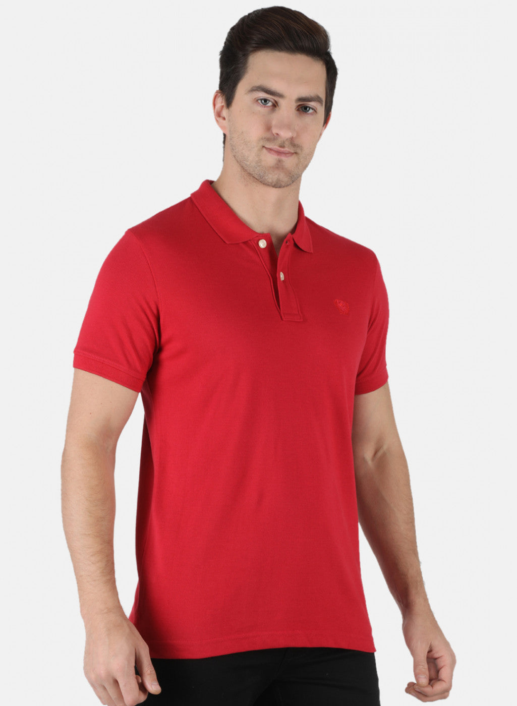 Men Red Plain T-Shirt