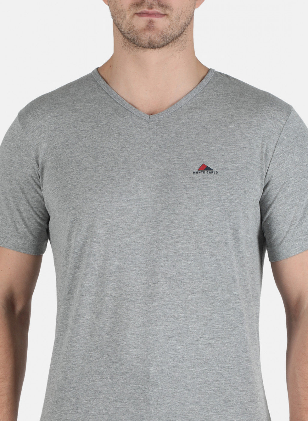 Men Grey Plain T-Shirt