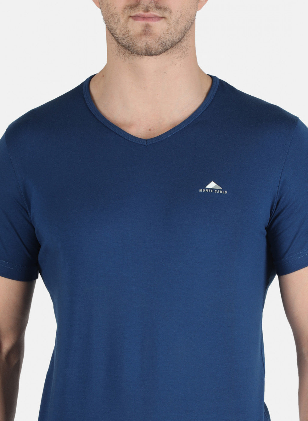 Men Blue Plain T-Shirt
