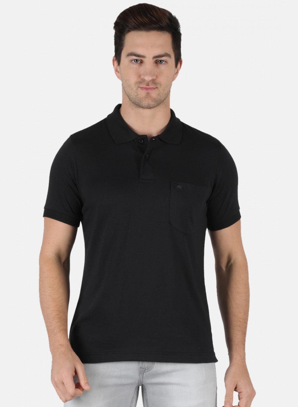 Men Blue Plain T-Shirt