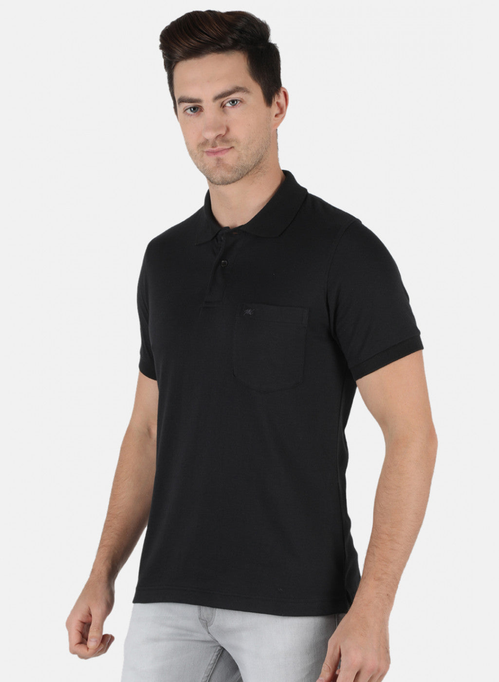 Men Blue Plain T-Shirt