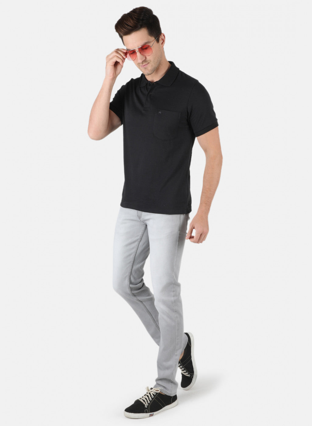 Men Blue Plain T-Shirt