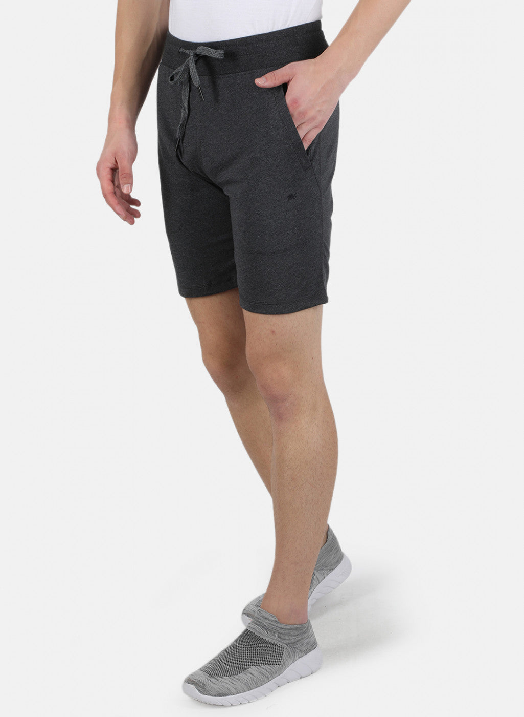 Men Grey Plain Bermuda