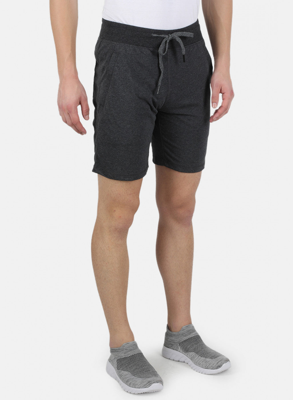 Men Grey Plain Bermuda