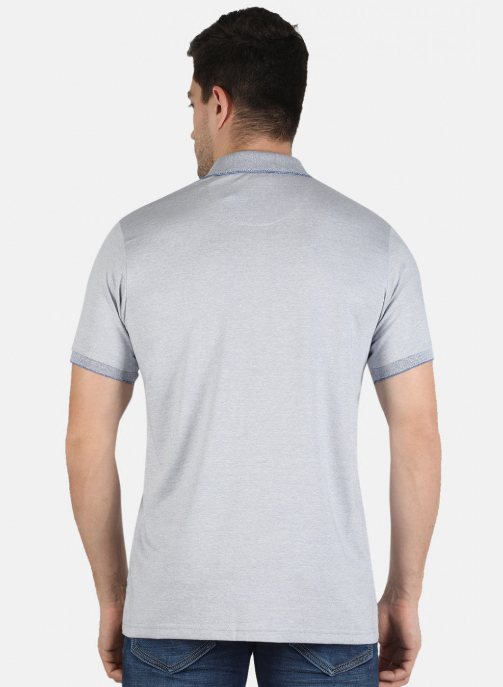 Men Grey Plain T-Shirt