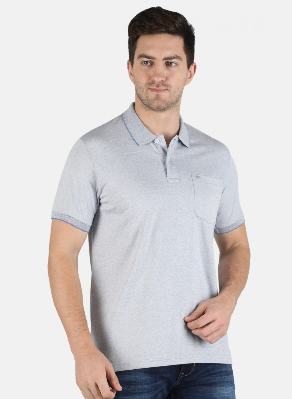 Men Grey Plain T-Shirt