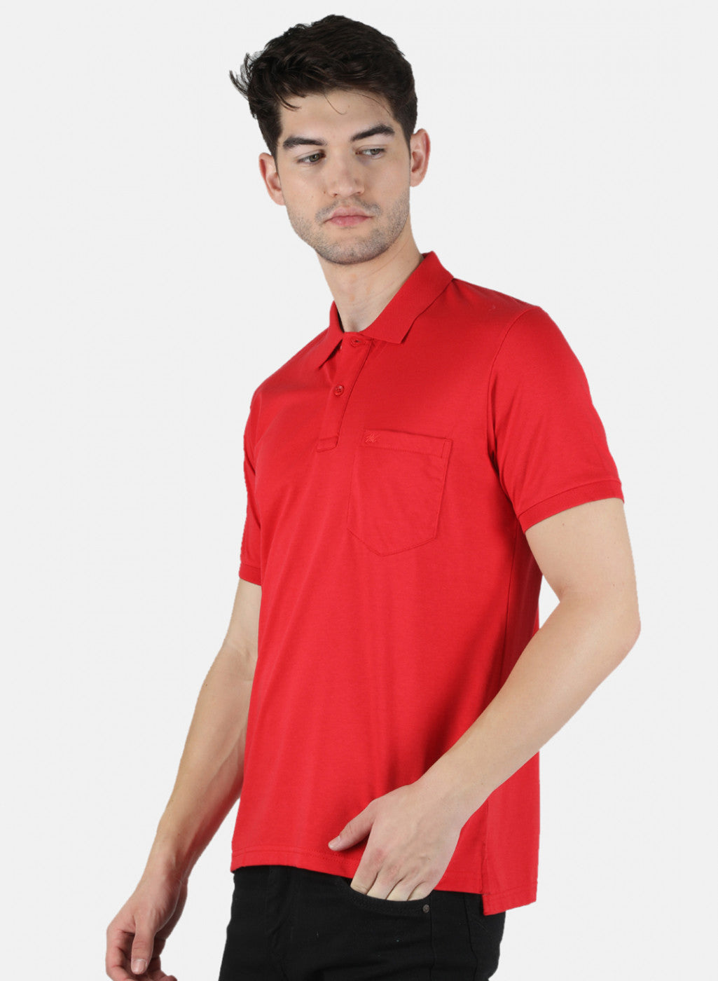 Men Red Plain T-Shirt