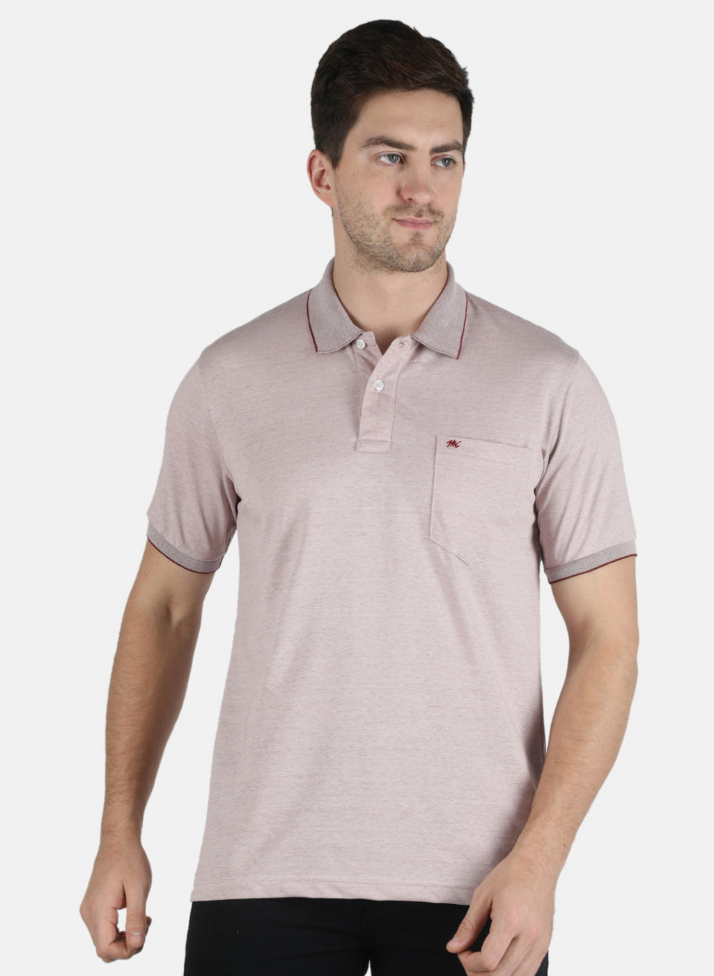 Men Maroon Plain T-Shirt