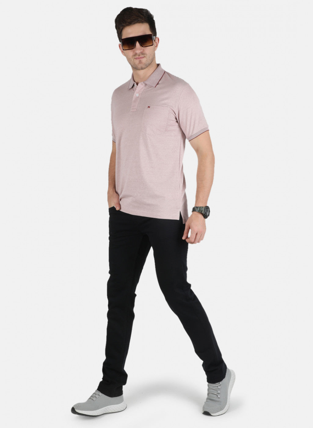 Men Maroon Plain T-Shirt