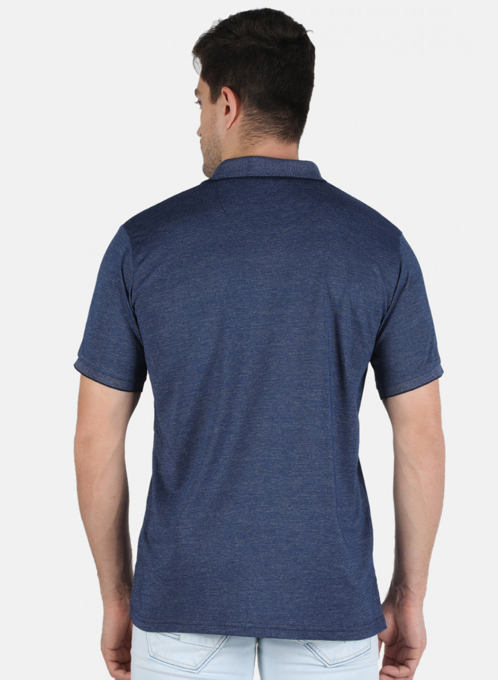 Men Blue Plain T-Shirt