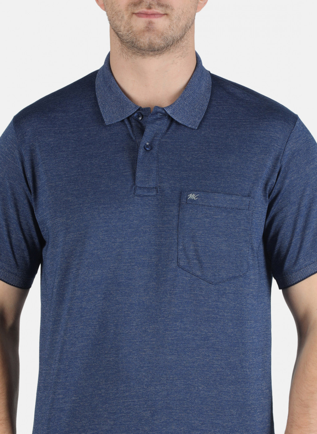 Men Blue Plain T-Shirt