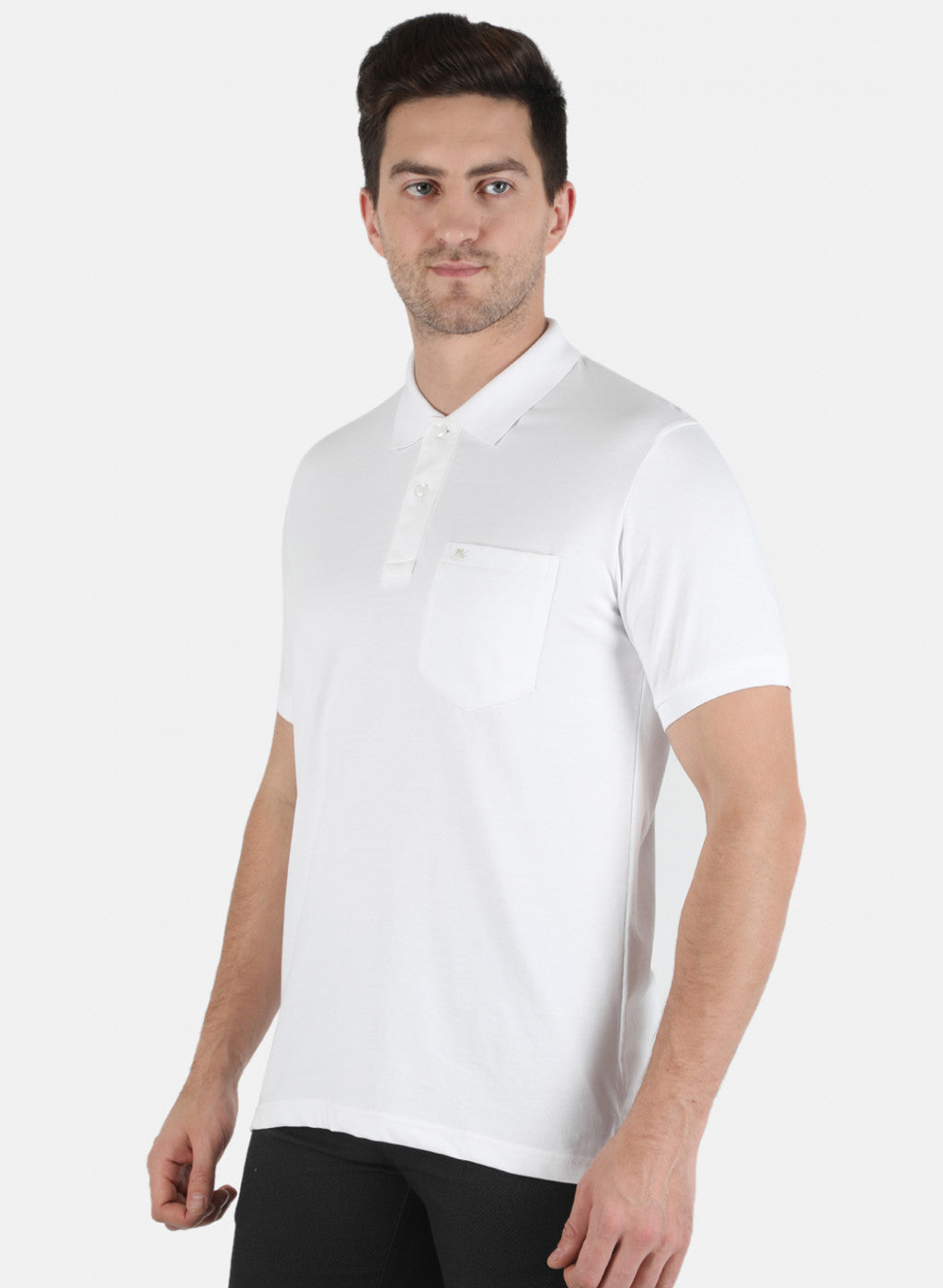 Men White Plain T-Shirt