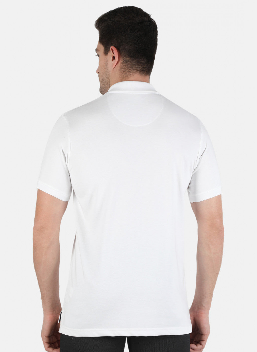 Men White Plain T-Shirt