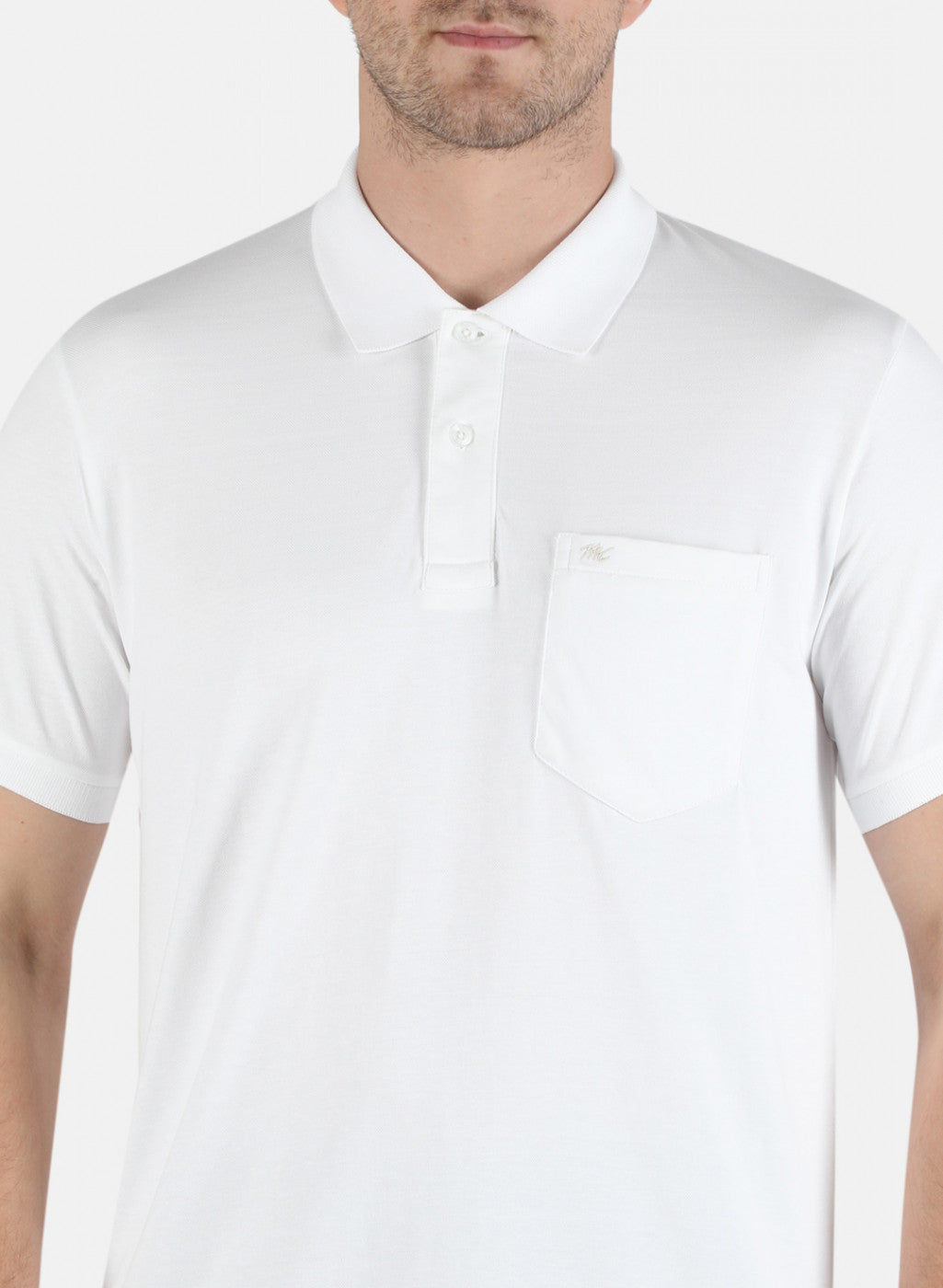 Men White Plain T-Shirt