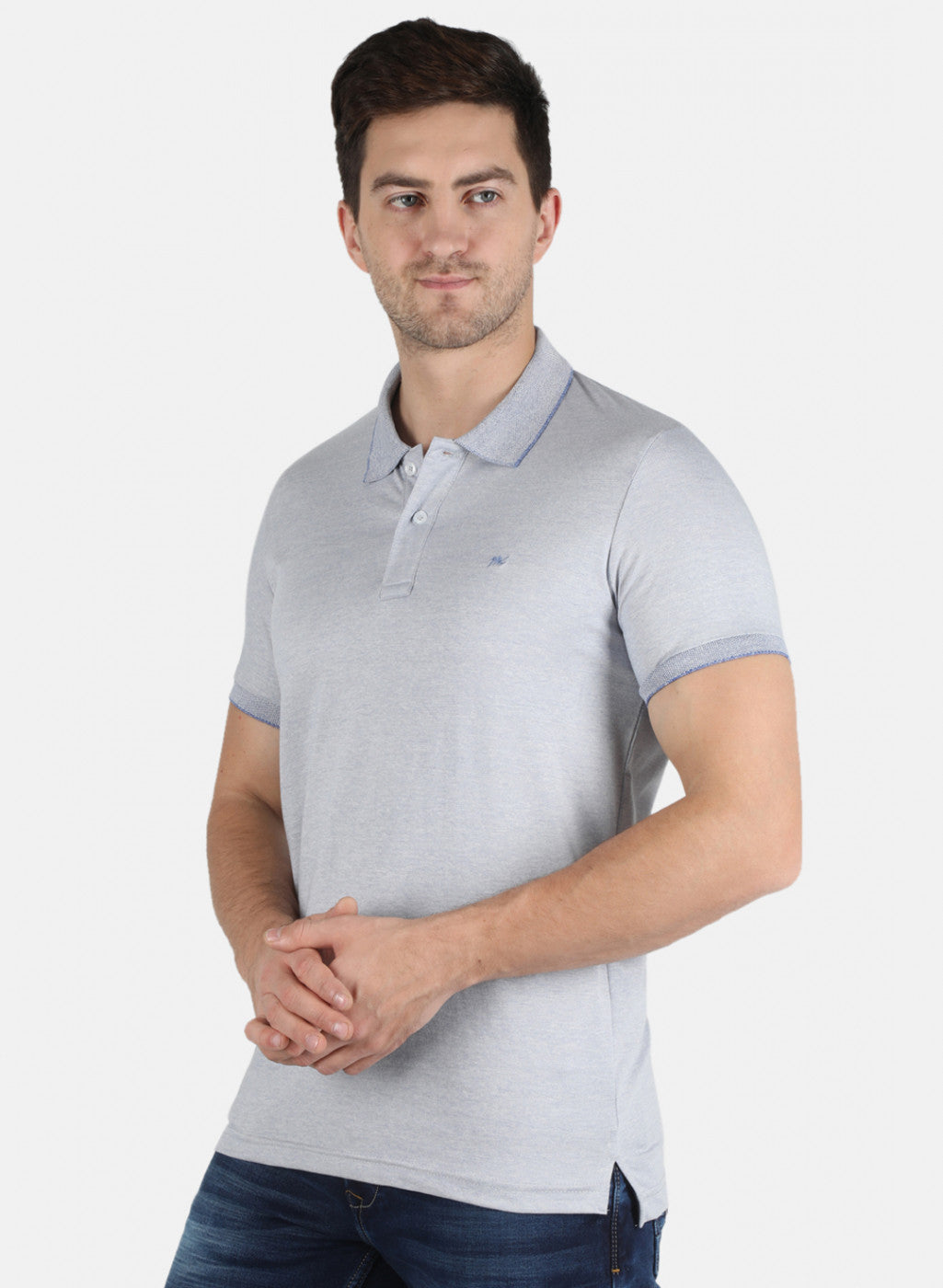 Men Blue Plain T-Shirt