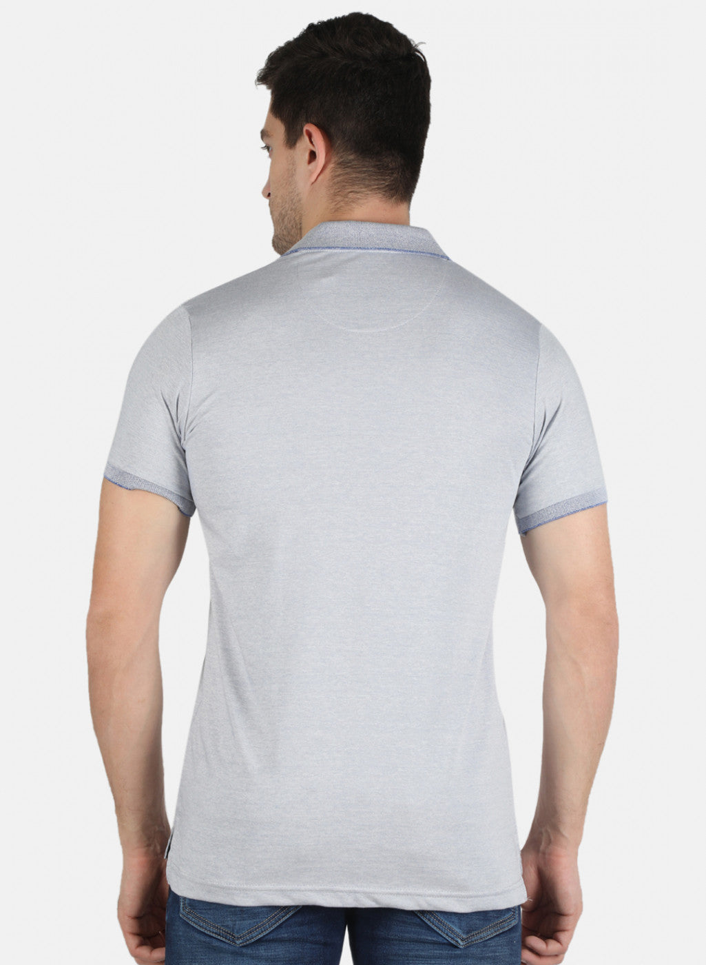 Men Blue Plain T-Shirt