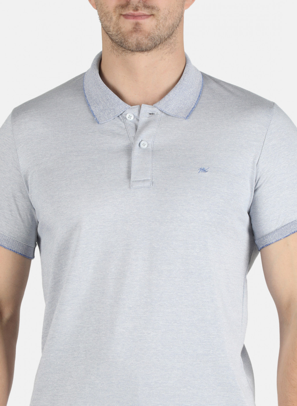 Men Blue Plain T-Shirt