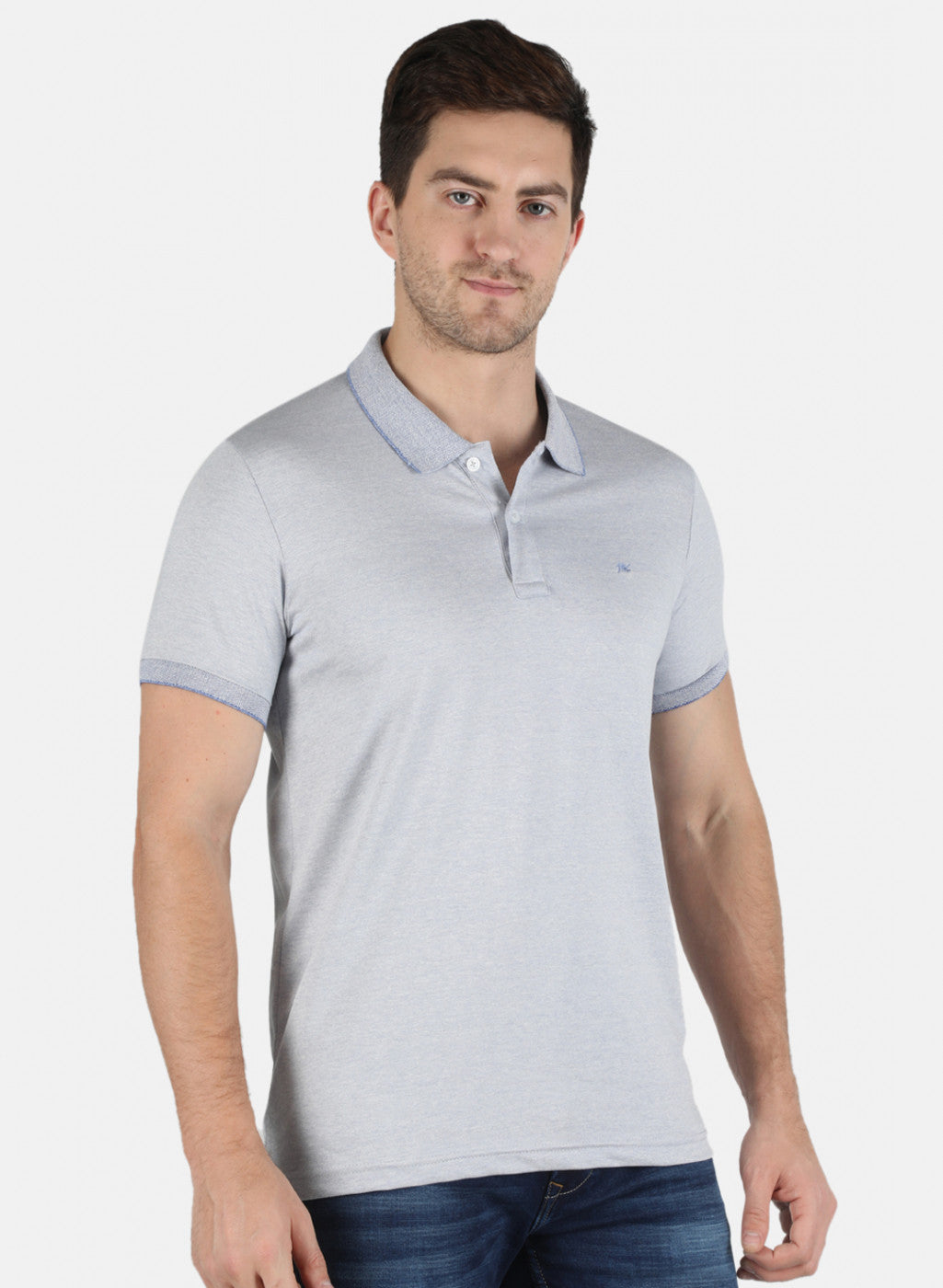Men Blue Plain T-Shirt