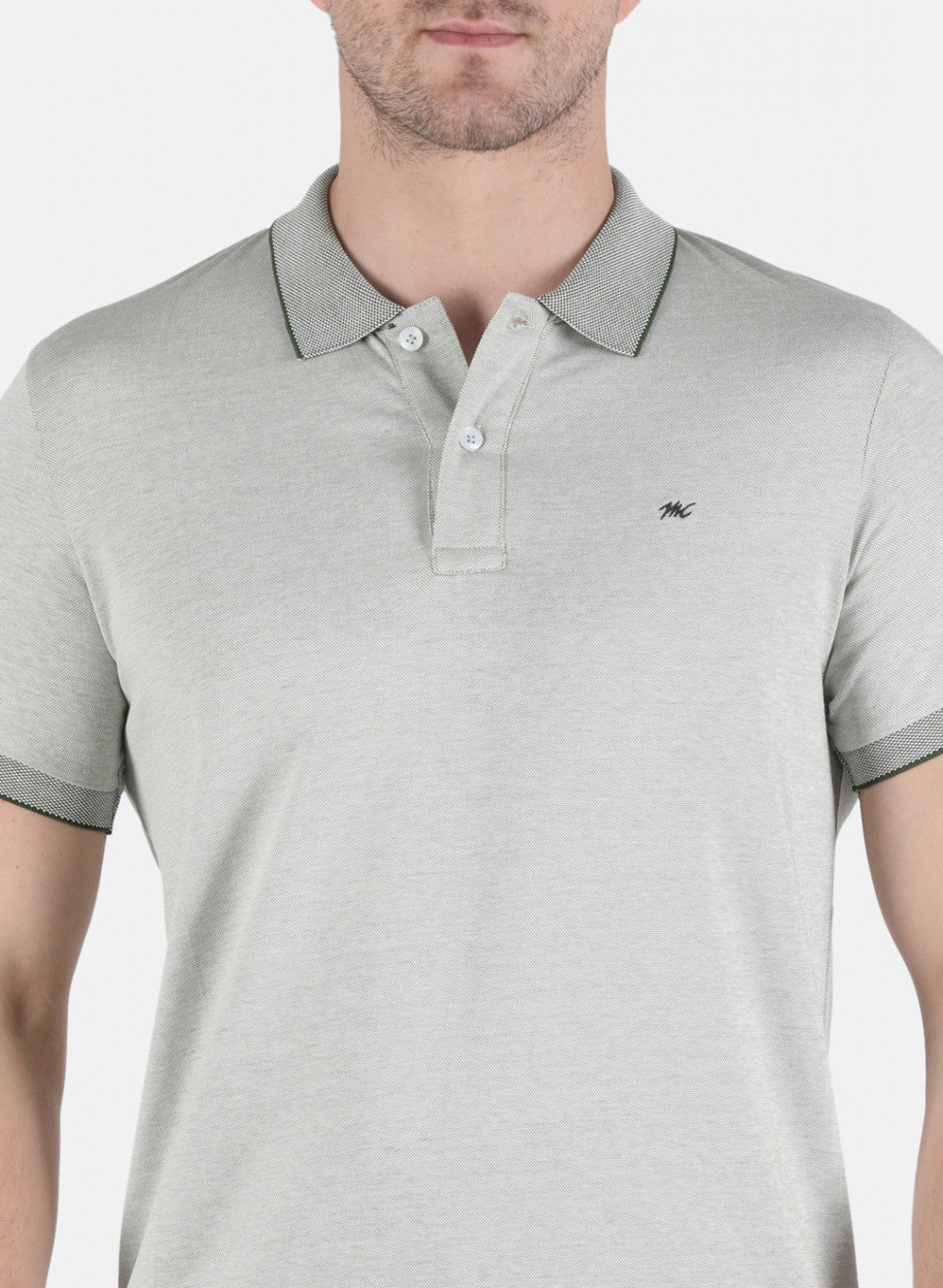 Men Green Plain T-Shirt