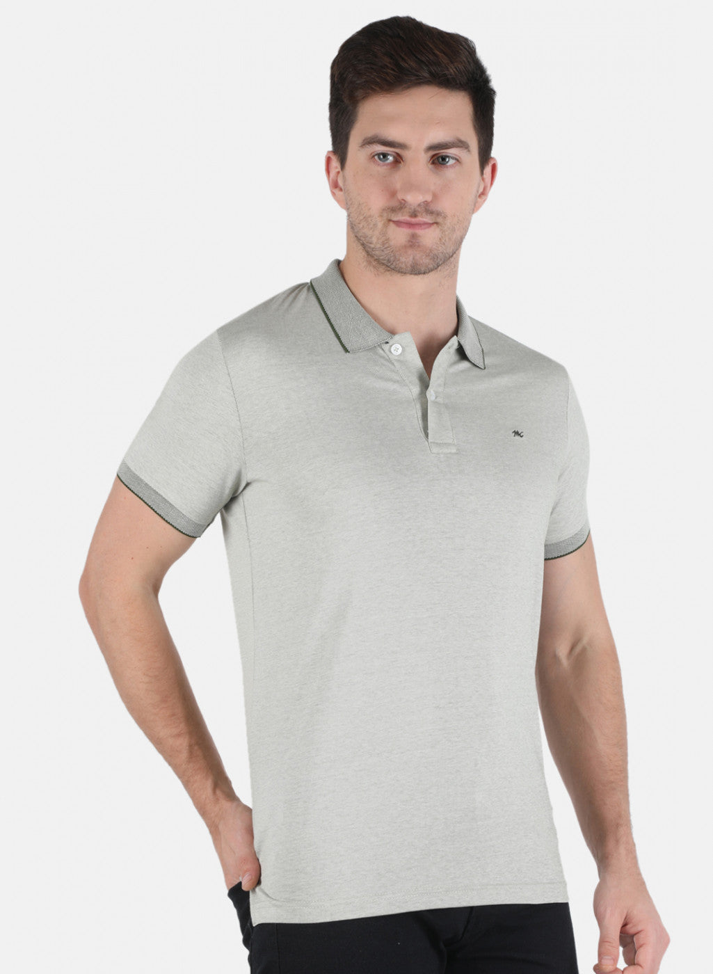 Men Green Plain T-Shirt